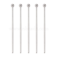 304 Stainless Steel Ball Head pins, Stainless Steel Color, 30x0.7mm, 21 Gauge, Head: 2mm(STAS-N017-02-30mm)