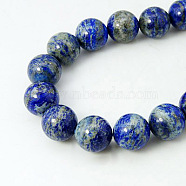 Natural Lapis Lazuli Beads Strands, Round, Royal Blue, 4mm, Hole: 0.8mm, about 95pcs/strand, 15.7 inch(X-G-G099-4mm-7)