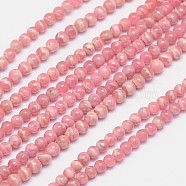 Natural Argentina Rhodochrosite Bead Strands, Round, 4mm, Hole: 1mm; about 98pcs/strand, 15.5 inches(G-M262-4mm-07)