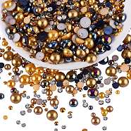 60g Resin patch multi size mixed pearl patch DIY jewelry accessories(2 bags), Gold, 9.8mm(JX586L)