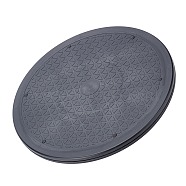 Plastic Lazy Susan Bearing Turntable, Flat Round, Black, 30.5x1.9cm(FIND-WH0047-17B)