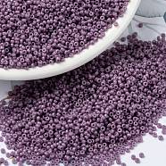 MIYUKI Round Rocailles Beads, Japanese Seed Beads, (RR4489) Duracoat Dyed Opaque Dark Orchid, 15/0, 1.5mm, Hole: 0.7mm, about 27777pcs/50g(SEED-X0056-RR4489)