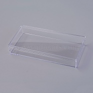 Polystyrene(PS) Plastic Bead Containers, Rectangle, Clear, 15.5x7.5x2.55cm, Inner Diameter: 15x7cm(CON-L013-01A)