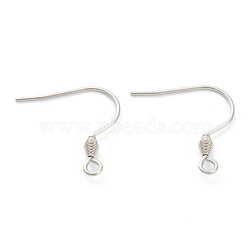 Tarnish Resistant 316 Surgical Stainless Steel Earring Hooks, Ear Wire, with Horizontal Loop, Stainless Steel Color, 21mm, Hole: 2mm, 20 Gauge, Pin: 0.8mm(STAS-M288-07P-A)