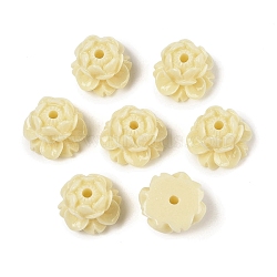 Synthetic Coral Carved Beads, Flower, Dyed, 14.5x10mm, Hole: 1.8mm(CORA-U002-C01)