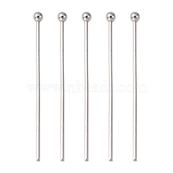 Tarnish Resistant 304 Stainless Steel Ball Head pins, Stainless Steel Color, 30x0.7mm, 21 Gauge, Head: 2mm(STAS-N017-02-30mm)