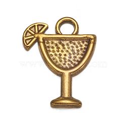 Tibetan Style Tropical drink Alloy Pendants, Lead Free and Cadmium Free, Margarita, Antique Golden, 17x14x2mm, Hole: 1.5mm(TIBEB-A14275-AG-LF)