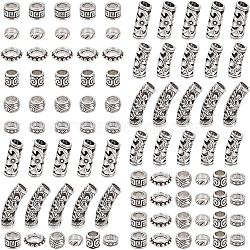 Tibetan Style Alloy Beads, Mixed Shapes, Antique Silver, 12.5x11.5x1.15cm(TIBEB-NB0001-10AS)