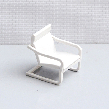 Plastic Chairs, Mini Furniture, Dollhouse Decorations, White, 40x35mm