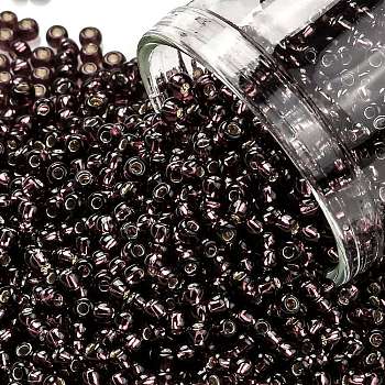 TOHO Round Seed Beads, Japanese Seed Beads, (26C) Silver Lined Amethyst, 11/0, 2.2mm, Hole: 0.8mm, about 1103pcs/10g