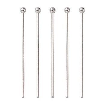 304 Stainless Steel Ball Head pins, Stainless Steel Color, 30x0.7mm, 21 Gauge, Head: 2mm