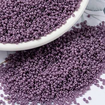 MIYUKI Round Rocailles Beads, Japanese Seed Beads, (RR4489) Duracoat Dyed Opaque Dark Orchid, 15/0, 1.5mm, Hole: 0.7mm, about 27777pcs/50g