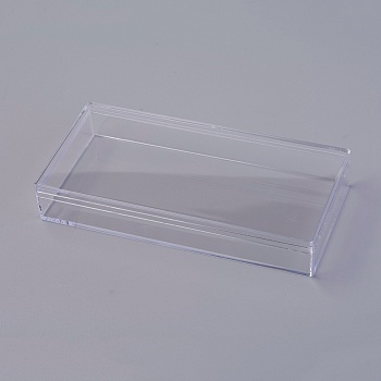 Polystyrene(PS) Plastic Bead Containers, Rectangle, Clear, 15.5x7.5x2.55cm, Inner Diameter: 15x7cm