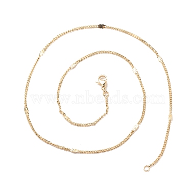Brass Curb Chains with Oval Links Necklace for Women(NJEW-P265-18G)-3