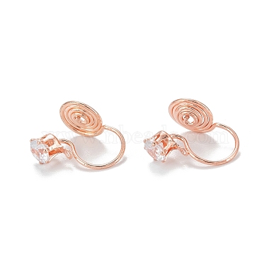 Rose Gold Clear Brass Clip-on Earring Findings
