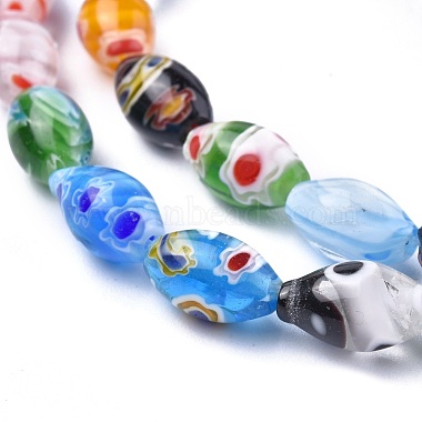 Oval Handmade Millefiori Glass Beads Strands(LK-R004-37)-3