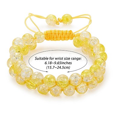 bracelet de perles tressées en verre rond étincelant(BJEW-SW00082-02)-2