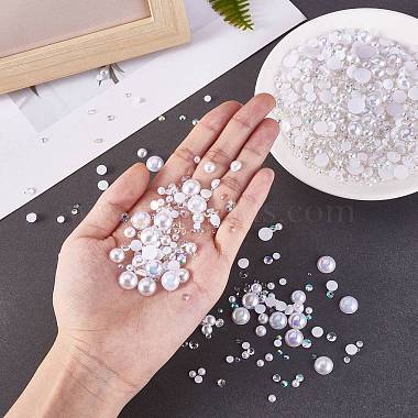 60g Resin patch multi size mixed pearl patch DIY jewelry accessories(2 bags)(JX586I)-2