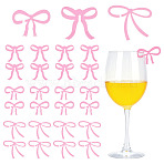 30Pcs 3 Styles Acrylic Wine Glass Charms, Drink Marker, Bowknot, Pink, 36~58x53~59x2mm, 10pcs/style(AJEW-ME0001-11A)
