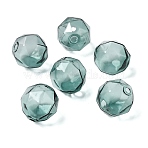 Transparent Glass Beads, Faceted, Round, Dark Cyan, 16x15.5x17mm, Hole: 1.6mm(X1-GLAA-A041-01B-03)