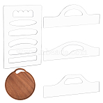 4Pcs 4 Styles Transparent Acrylic Router Templates, Clear Acrylic Handle Cutting Board, for Woodworking Angled Curvy Tracing Stencils Guide Tools, Clear, 7.5~30x19.5~27.7x0.4cm, 1pc/style(TOOL-NB0002-27)