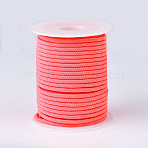 Nylon Braided Cord, Milan Cords Woven Thread for Bracelet Jewelry Making, Pink, 3mm, about 21.87 yards(20m)/roll(NWIR-P018-04)