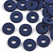 Handmade Polymer Clay Beads, for DIY Jewelry Crafts Supplies, Disc/Flat Round, Heishi Beads, Marine Blue, 6x1mm, Hole: 2mm, about 1175pcs/50g(X-CLAY-Q251-6.0mm-47)