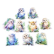 Animal Waterproof PET Stickers Set, Decorative Stickers, for Water Bottles, Laptop, Luggage, Cup, Computer, Mobile Phone, Skateboard, Guitar Stickers, Owl, 55~59x55~59x0.1mm, 10 style, 1pc/style, 10pcs/set(DIY-G118-03B)