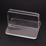Rectangle Acrylic Name Card Holder, Business Card Holder, Clear, 100x79x66mm(ODIS-WH0025-24)