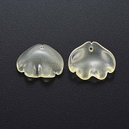 Transparent Baking Painted Imitation Jade Glass Pendants, Shell, Light Yellow, 15x18x4mm, Hole: 1.2mm(DGLA-Q025-001C)