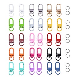Baking Painted Alloy Swivel Clasps, Swivel Snap Hook, with 304 Stainless Steel Open Jump Rings, Mixed Color, 130pcs/box(PALLOY-SZ0001-09)