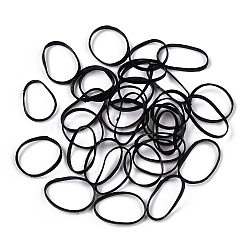 Disposable Mini Rubber Bands, Small Elastic Hair Ties, Hair Holders for Thin hair, Black, 0.1mm, about 1500pcs/bag(OHAR-ZX003-03C)