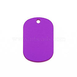 Colored Aluminum Pendants, Laser Cut, Double Sided Dog Pet Name Phone Number ID Tag Charm, Oval, Blue Violet, 38x25x1mm, Hole: 3.5mm(ALUM-S018-JA629-9)