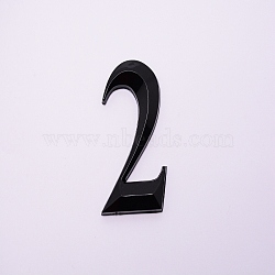 Plastic & PVC Number Sign Labels, Black, Num.2, 2: 70x42x8mm(KY-WH0023-B02-03)