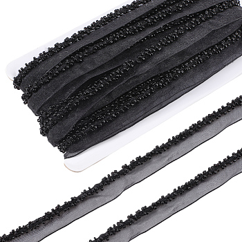 Glass and Polyester Ribbon, Black, 1/2 inch(14mm)
