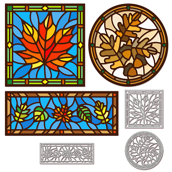Autumn Leaf Carbon Steel Cutting Dies Stencils, for DIY Scrapbooking, Photo Album, Decorative Embossing Paper Card, Greeting Card Mold, 110~155x60~110x0.8mm, 3pcs/set