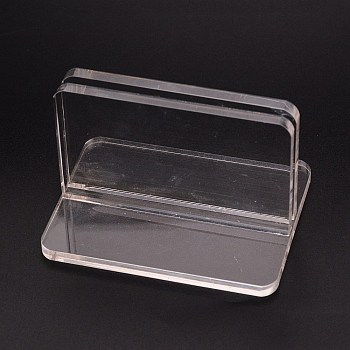 Rectangle Acrylic Name Card Holder, Business Card Holder, Clear, 100x79x66mm