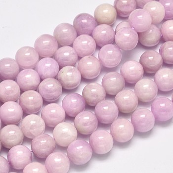 Round Grade A Natural Kunzite Beads Strands, Spodumene Beads, 10.5mm, Hole: 1mm, about 39pcs/strand, 15.5 inch