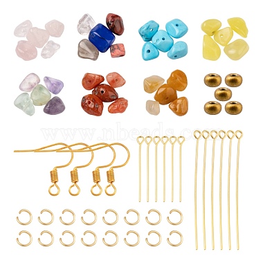 DIY Mixed Stone Chip Beads Earrings Making Kit(DIY-FS0002-38)-2