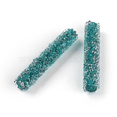32mm DarkGreen Column Glass Beads