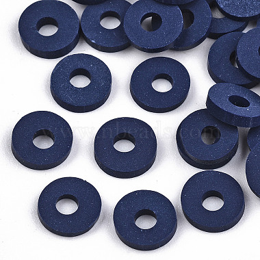 Marine Blue Disc Polymer Clay Beads