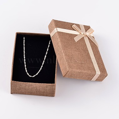 Boîtes de bijoux en carton rectangle rempli de coton kraft avec bowknot(CBOX-D028-04)-7
