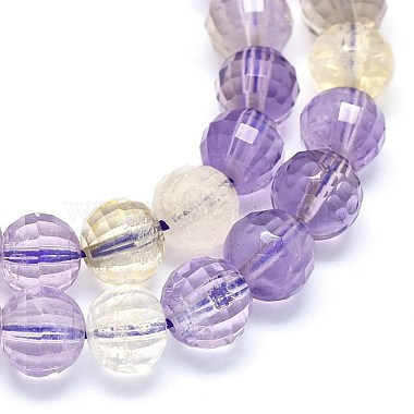 GEMSTONE 2 Strands Natural Ametrine Round Beads Undyed Faceted Crystal 6mm 8mm 