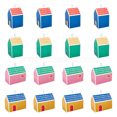 Mixed Color House Paper Gift Boxes