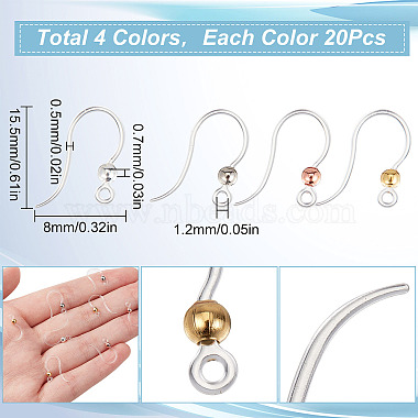 sunnyclue 80pcs 4 couleurs crochets de boucles d'oreilles en plastique respectueux de l'environnement(STAS-SC0004-44)-2