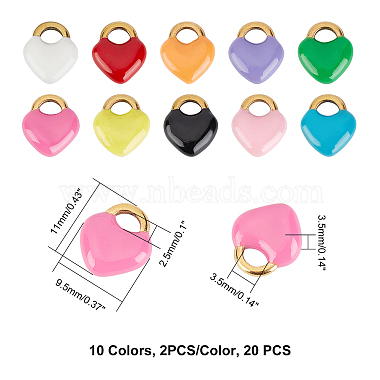 20Pcs 10 Colors Vacuum Plating 304 Stainless Steel Charms(STAS-UN0023-12)-4