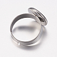 Adjustable 304 Stainless Steel Finger Rings Components(STAS-I097-037B-P)-3