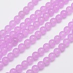 Natural & Dyed Malaysia Jade Bead Strands, Round, Plum, 6mm, Hole: 0.8mm, about 64pcs/strand, 15 inch(X-G-A146-6mm-A17)