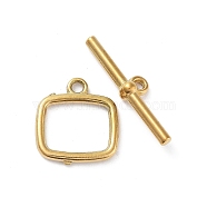 Ion Plating(IP) 304 Stainless Steel Toggle Clasps, Rectangle, Real 18K Gold Plated, 16x15x2mm, Hole: 1.8mm(STAS-A092-07G)