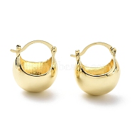 Brass Basket Thick Hoop Earrings for Women, Real 18K Gold Plated, 23x20.5x17.5mm, Pin: 1.6~1.8mm(EJEW-G333-04G)